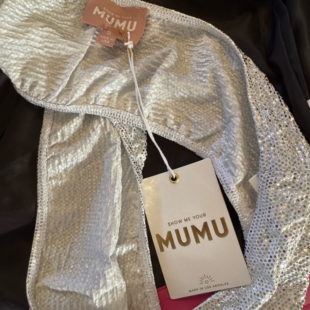 Show me your Mumu silver sparkle tube top new - Picture 5 of 8
